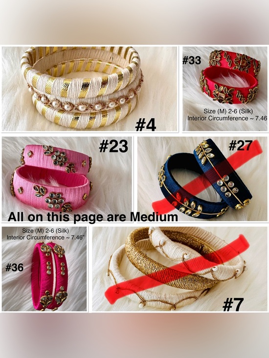 Jewelry - 🎡🎡Handmade Silk or Cotton Wrapped Bangle Set of your choice in various sizes